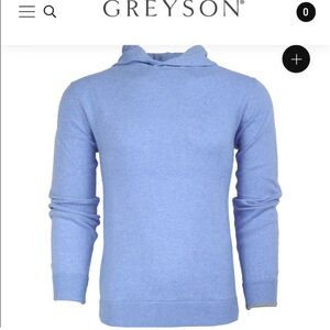Greyson Koko Golf Men’s Hoodie Wolf Blue Cashmere Blend Sz Small